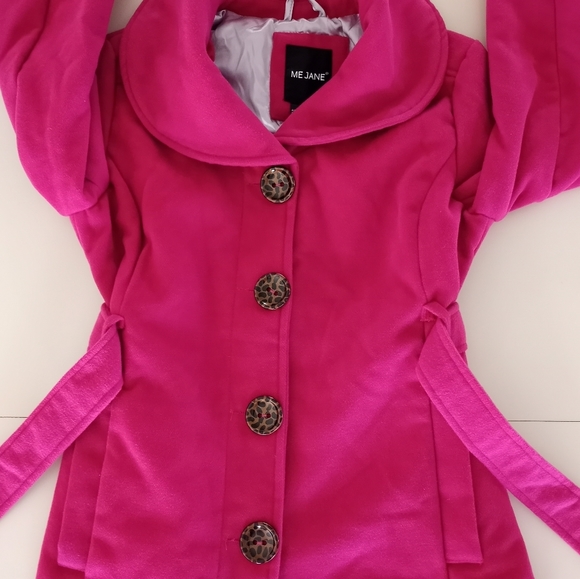 Me Jane Dark Pink Pea Coat Girls Size XL 16 NWT - Picture 5 of 16